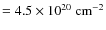 $ = 4.5 \times 10^{20}~{\rm cm}^{-2}$