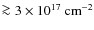 $\ga 3 \times 10^{17}~{\rm cm}^{-2}$