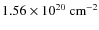 $1.56\times10^{20}~{\rm cm}^{-2}$