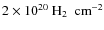 $2\times10^{20}~\mbox{H$_2$ }~{\rm cm}^{-2}$