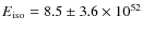 $E_{\rm iso} = 8.5 \pm 3.6 \times 10^{52}$