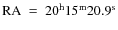 $\rm RA~=~20^{\rm h} 15^{\rm m} 20.9^{\rm s}$