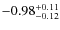 $\rm -0.98^{+0.11}_{-0.12}$