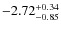 $\rm -2.72^{+0.34}_{-0.85}$
