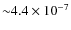 ${\sim} 4.4 \times 10^{-7}$