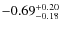 $\rm -0.69 ^{+0.20}_{-0.18}$