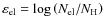 $\varepsilon_{\rm el}=\log\left(N_{\rm el}/N_{\rm H}\right)$
