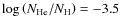 $\log\left(N_{\rm He}/N_{\rm H}\right)=-3.5$