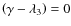 $\left( {\gamma - \lambda _3 }
\right) = 0 $