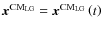${\vec{x}}^{{{\rm CM}}_{{{\rm LG}}} } = {\vec{x}}^{{{\rm CM}}_{{{\rm LG}}} } \left( t \right)$