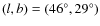$(l,b)=(46^\circ,29^\circ)$