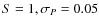 $S=1, \sigma_{{P}}=0.05$