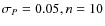 $\sigma_{P}=0.05, n=10$