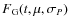 $F_{{\rm G}} (t, \mu, \sigma_{{{P}}})$