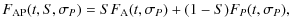 $\displaystyle F_{{{\rm AP}}}(t,S,\sigma_{{{P}}}) =
S F_{{\rm A}}(t,\sigma_{{{P}}}) + (1-S) F_{{P}}(t,\sigma_{{{P}}}),$