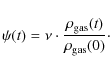 \begin{displaymath}%
\psi(t) = \nu \cdot \frac{\rho_{\rm gas}(t)}{\rho_{\rm gas}(0)}\cdot
\end{displaymath}