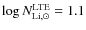 $\log N_{\rm Li,\odot}^{\rm LTE}=1.1$