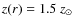 $z(r)=1.5~z_{\odot}$