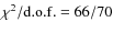 $\chi^2/{\rm d.o.f.}=66/70$