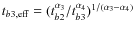 $t_{b3,{\rm eff}}=(t_{b2}^{\alpha_3}/t_{b3}^{\alpha_4})^{1/(\alpha_3-\alpha_4)}$