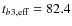 $t_{b3,{\rm eff}}=82.4$