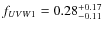 $f_{UVW1}=0.28_{-0.11}^{\rm +0.17}$