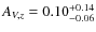 $A_{V,z}=0.10_{-0.06}^{\rm +0.14}$