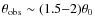 $\theta_{\rm obs} \sim (1.5{-}2)\theta_0$