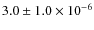 $3.0\pm1.0\times10^{-6}$