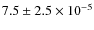 $7.5\pm2.5\times10^{-5}$