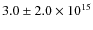 $3.0\pm2.0\times10^{15}$