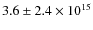 $3.6\pm2.4\times10^{15}$