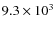 $9.3 \times 10^{3}$