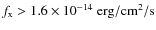 $f_{\rm x} > 1.6 \times 10^{-14}~{\rm erg/cm^2/s}$