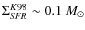 $\Sigma_{\it SFR}^{K98} \sim 0.1~M_{\odot}$