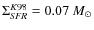 $\Sigma_{\it SFR}^{K98} =
0.07 ~ M_{\odot}$