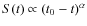$S(t)\propto (t_0-t)^\alpha$