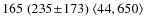 $165 \;(235\!\pm\!173)\; \langle44,650\rangle$