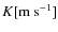 $K [{\rm {m~s}^{-1}}]$