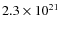 $2.3 \times 10^{21}$