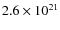 $2.6 \times 10^{21}$