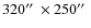$320\hbox {$^{\prime \prime }$ }\times 250\hbox {$^{\prime \prime }$ }$