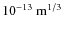 $10^{-13}~{\rm m}^{1/3}$