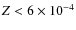 $Z < 6\times 10^{-4}$