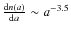 $\frac{{\rm d}n(a)}{{\rm d}a} \sim a^{-3.5}$