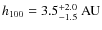 $h_{100} = 3.5^{+2.0}_{-1.5}~{\rm AU}$
