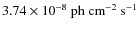 $3.74\times10^{-8}~{\rm ph~cm}^{-2}~{\rm
s}^{-1}$