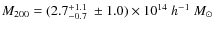 $M_{200} =
(2.7^{+1.1}_{-0.7}~\pm 1.0) \times 10^{14}~h^{-1}~M_\odot$