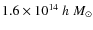 $1.6 \times 10^{14}~h~M_\odot$