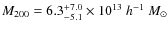 $M_{200} = 6.3^{+7.0}_{-5.1} \times
10^{13}~h^{-1}~M_\odot$